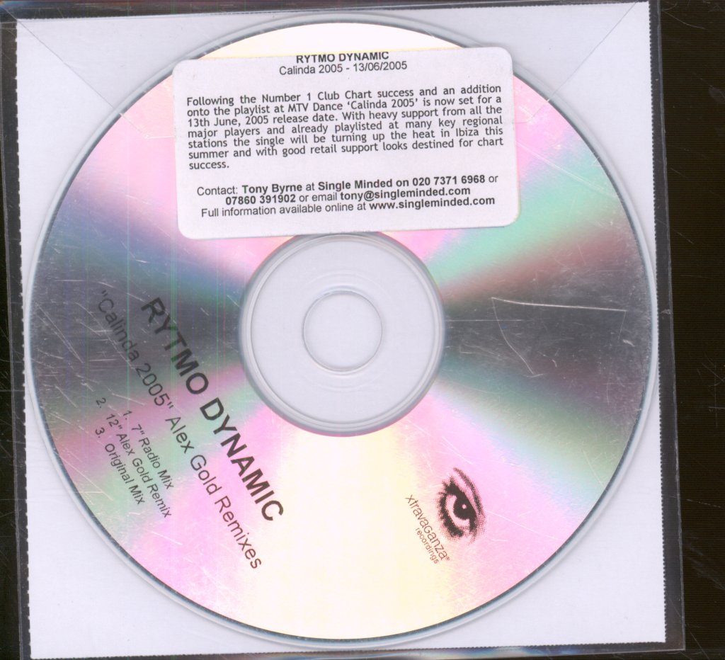 Ritmo-Dynamic - Calinda (2005 Alex Gold Remixes) - Cdr
