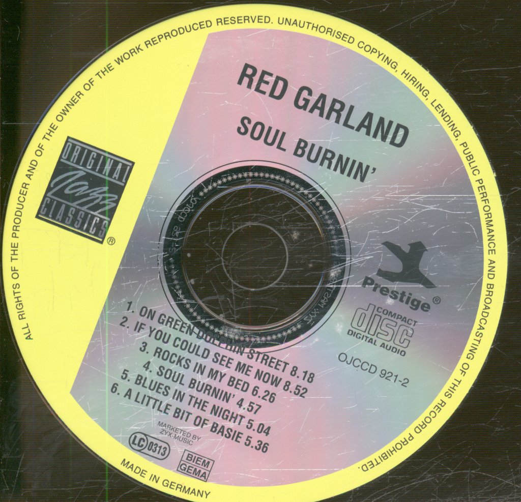 Red Garland - Soul Burnin’ - Cd