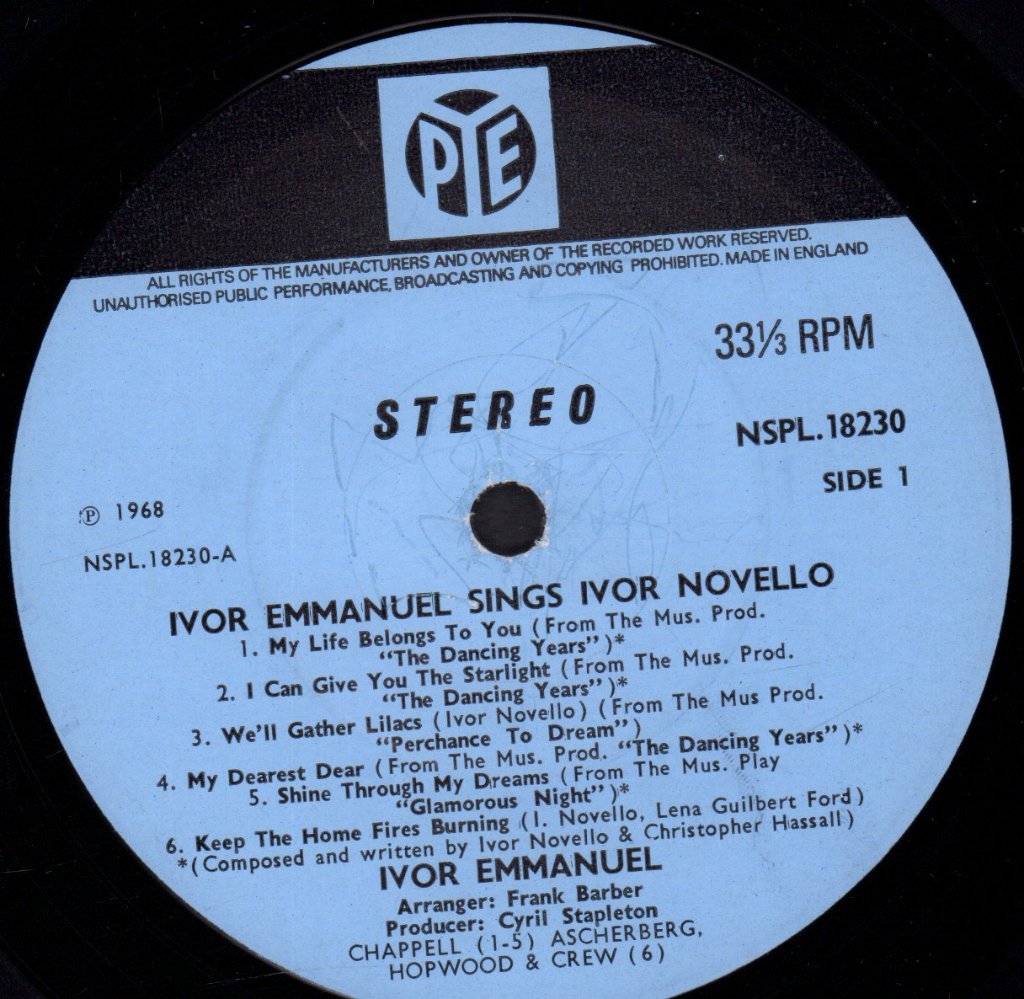 Ivor Emmanuel - sings Ivor Novello - Lp