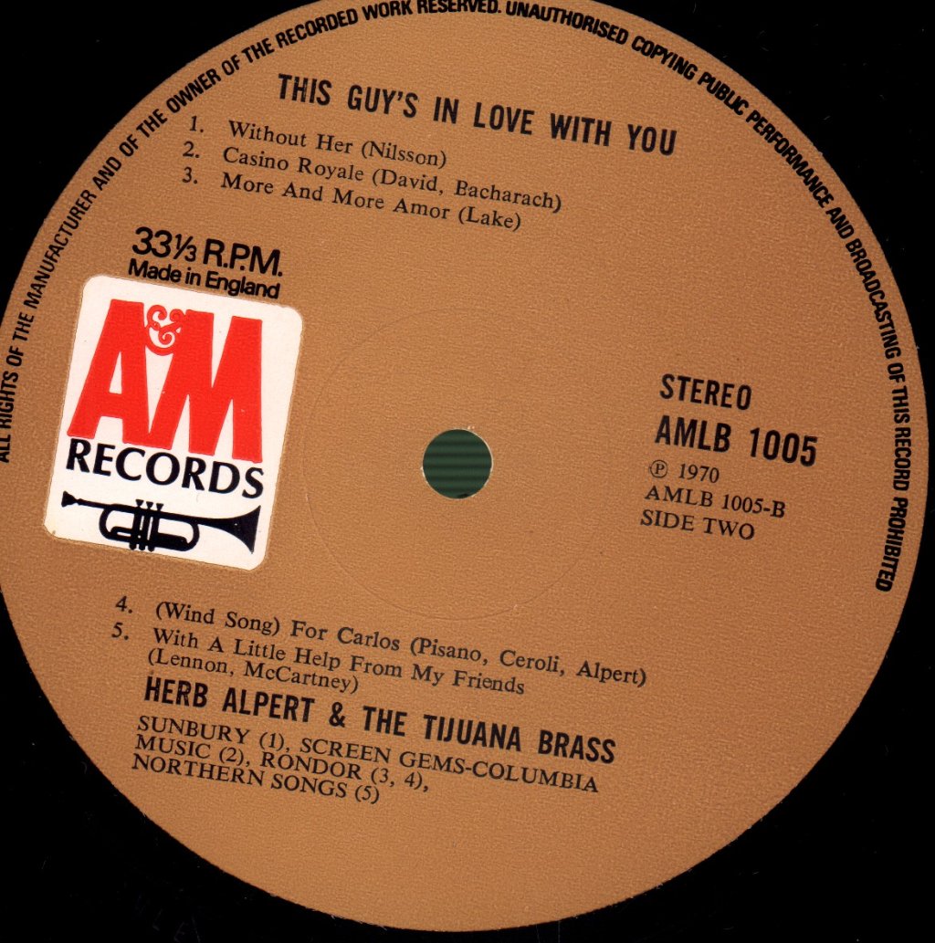 Herb Alpert And The Tijuana Brass - This Guy's In Love With You - Lp