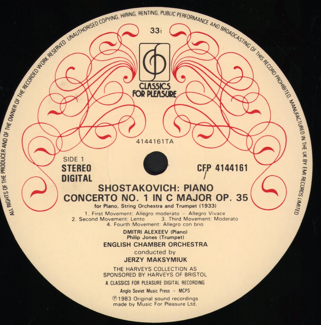 Dmitri Alexeev / Philip Jones / English Chamber Orchestra / Jerzy Maksymiuk - Shostakovich - Piano Concerto No.1, Op.35 - Lp