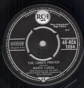 Mario Lanza - Lord's Prayer - 7 Inch