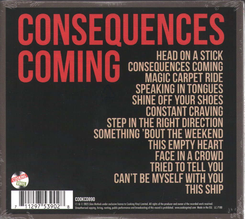 Glen Matlock - Consequences Coming - Cd