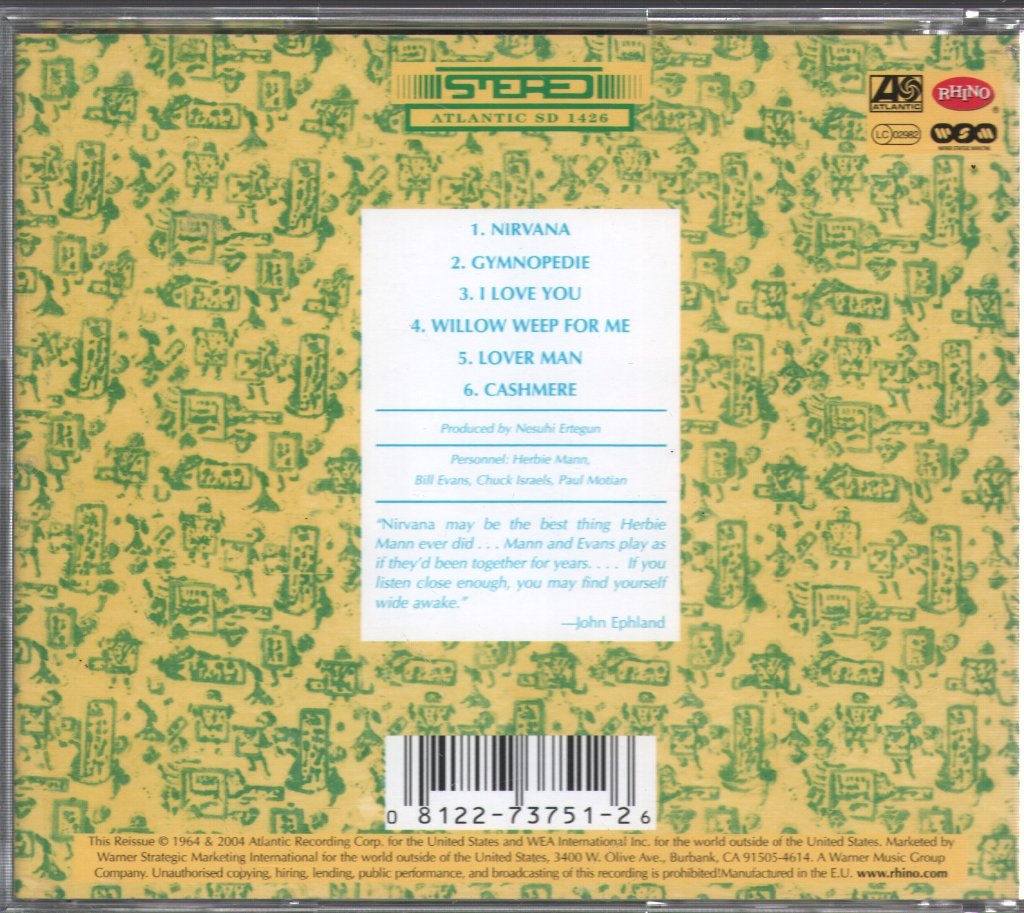 Herbie Mann & The Bill Evans Trio - Nirvana - Cd