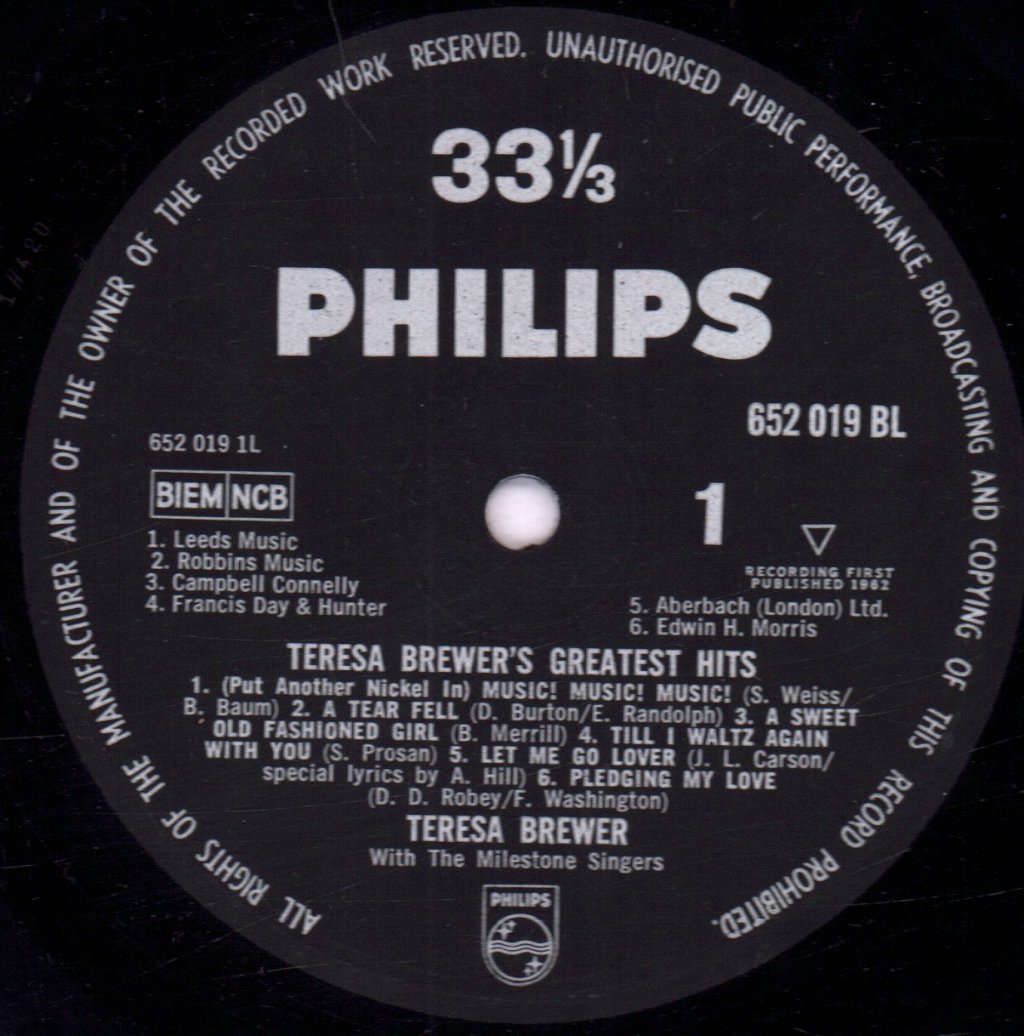 Teresa Brewer - Greatest hits - Lp