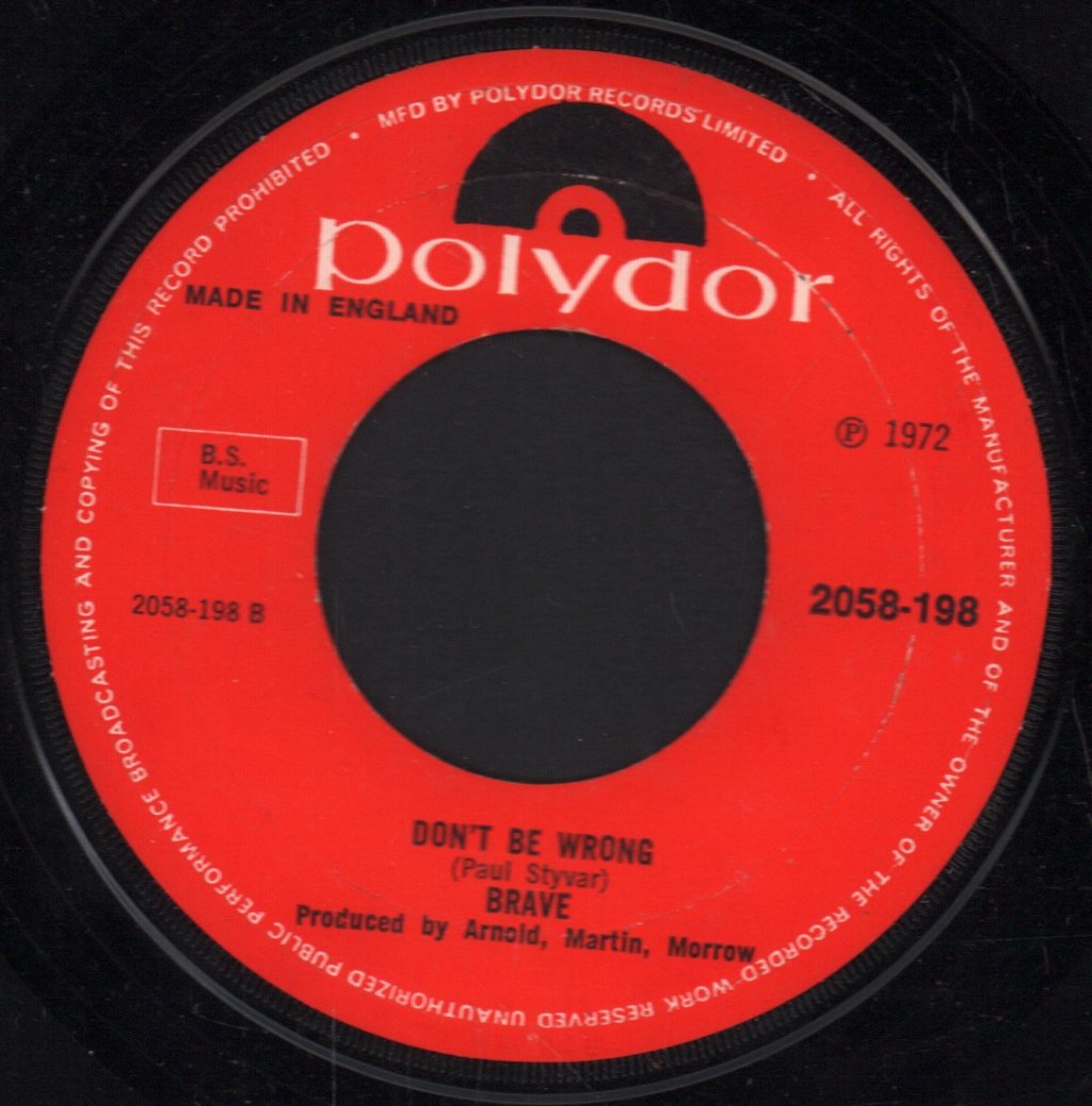 Brave (70'S Group) - My Brother Your Son - 7 Inch