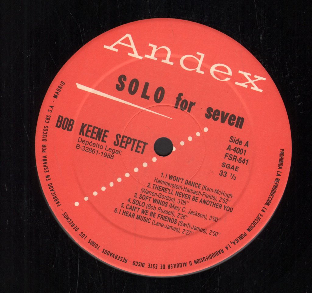 Bob Keene Septet - Solo For Seven - Lp