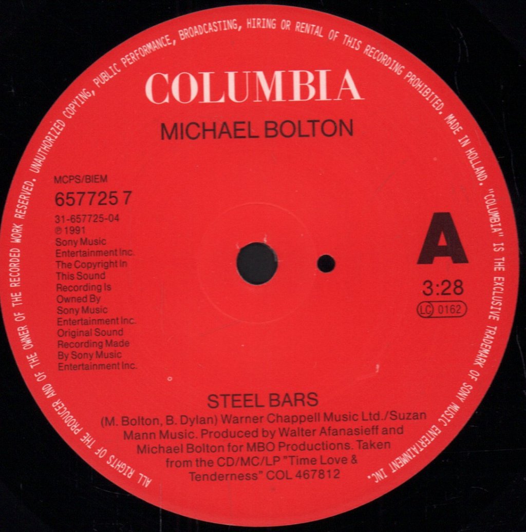 Michael Bolton - Steel Bars - 7 Inch