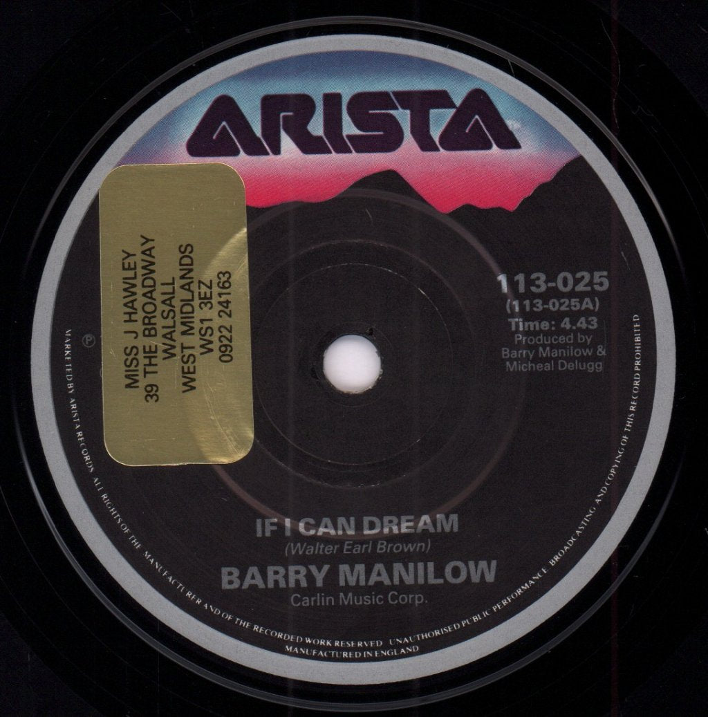 Barry Manilow - If I Can Dream - 7 Inch