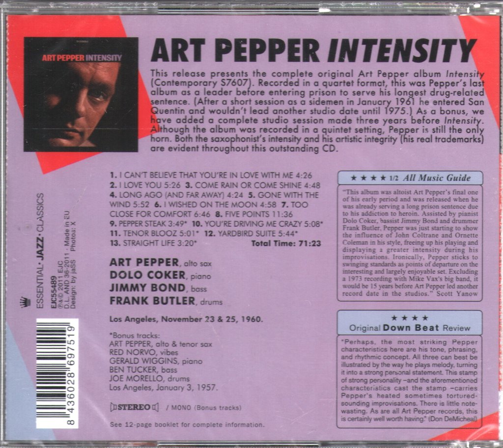 Art Pepper - Intensity - Cd
