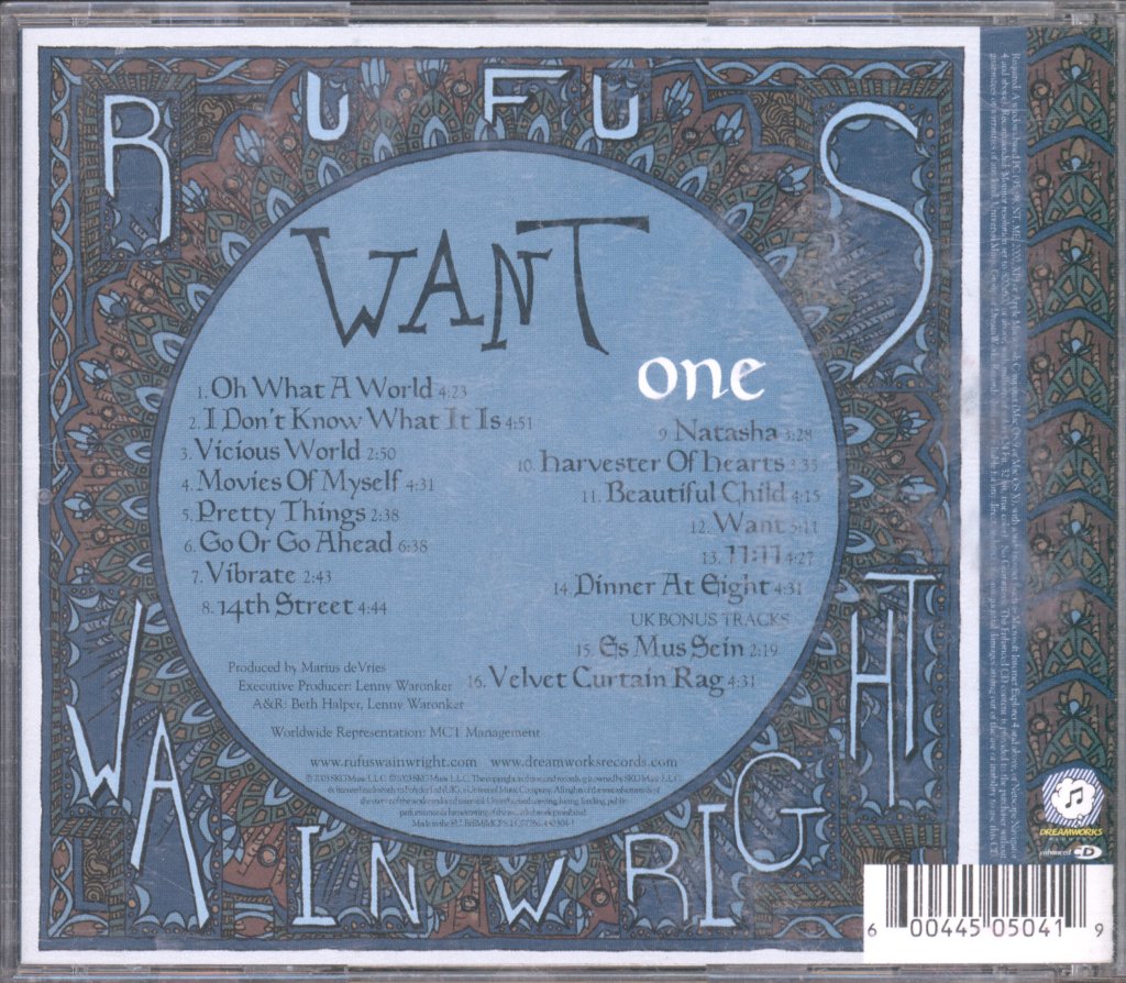 Rufus Wainwright - Want One - Cd