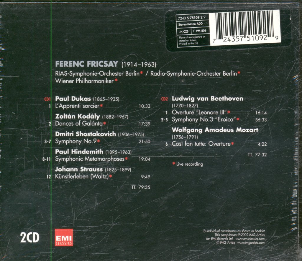 Ferenc Fricsay - Great Conductors Of The 20th Century - Double Cd