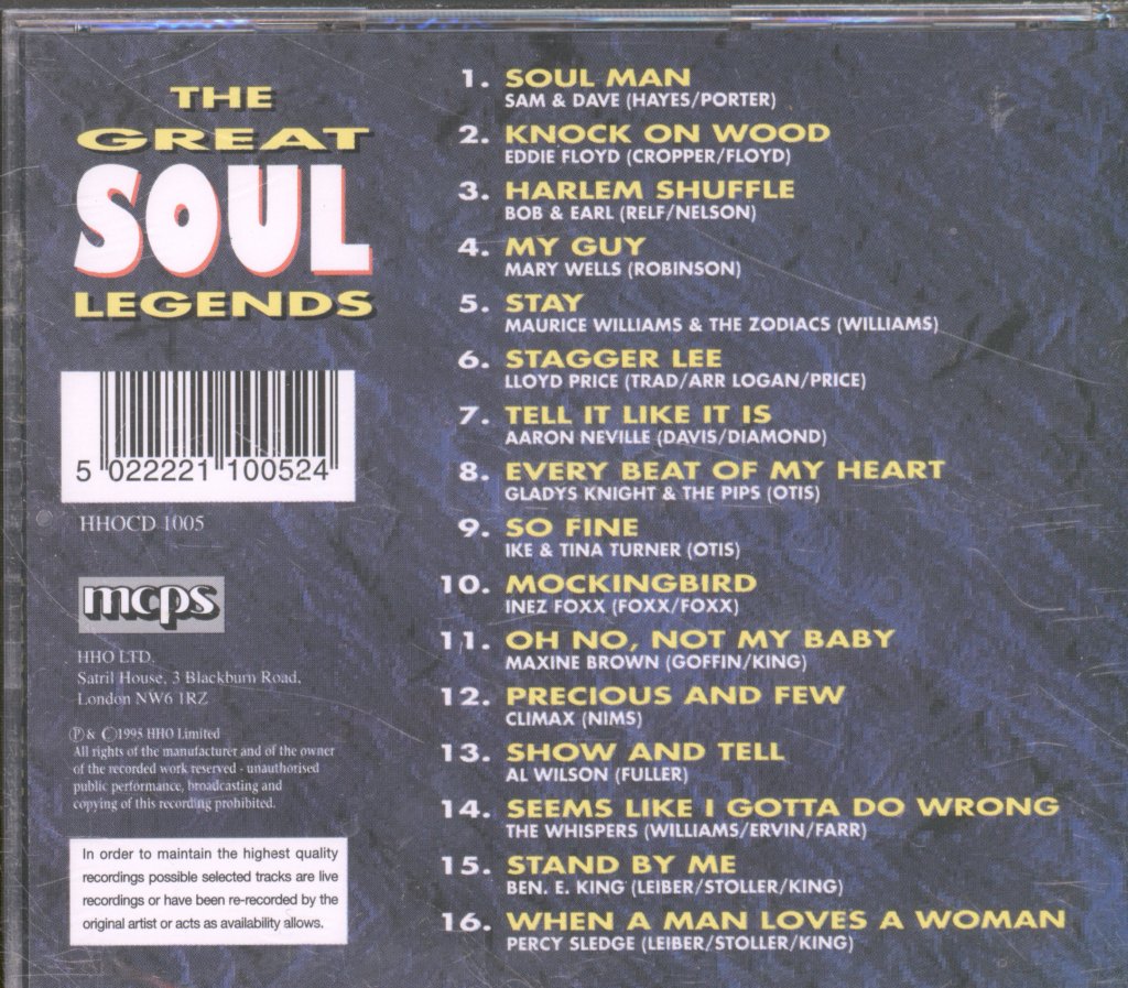 Various Artists - Great Soul Legends - Cd