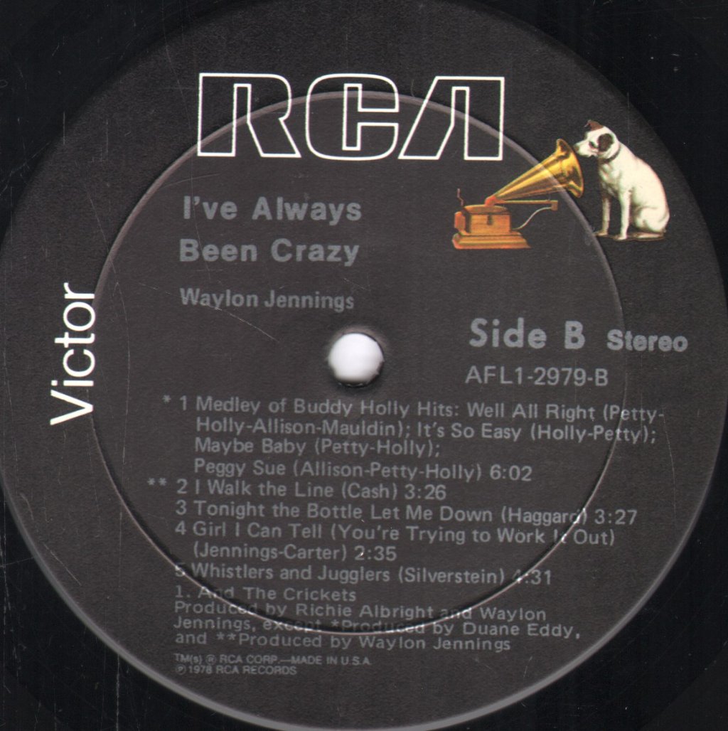 Waylon Jennings - I've Always Been Crazy - Lp