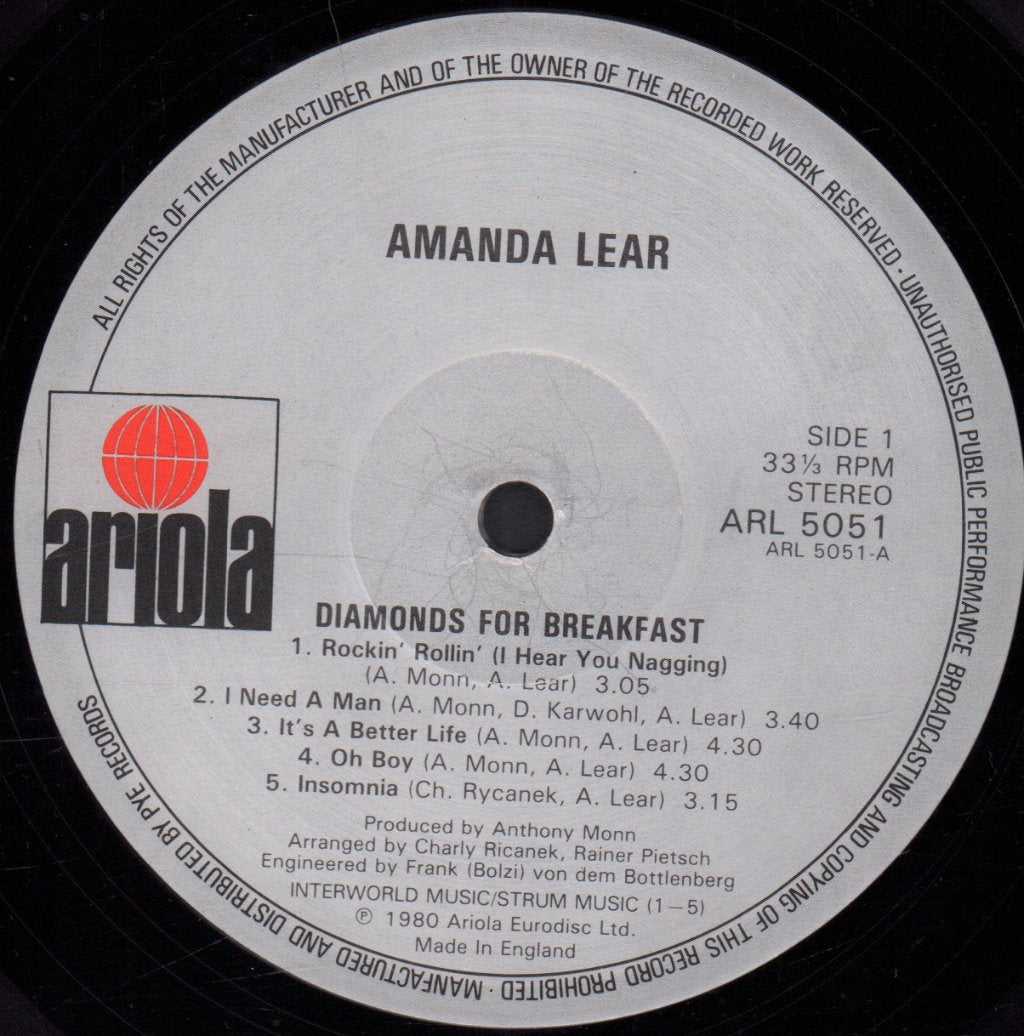 Amanda Lear - Diamonds For Breakfast - Lp