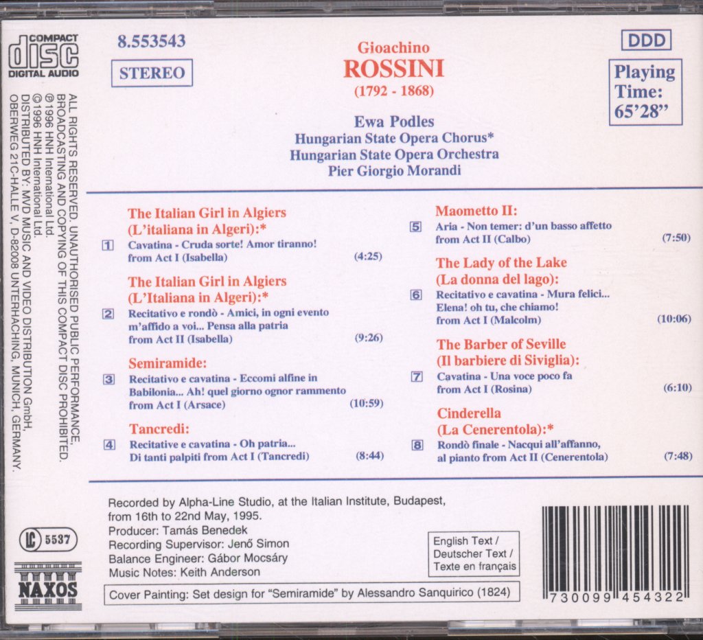 Ewa Podleś, Hungarian State Opera Orchestra - Rossini - Arias For Mezzo-Soprano - Cd