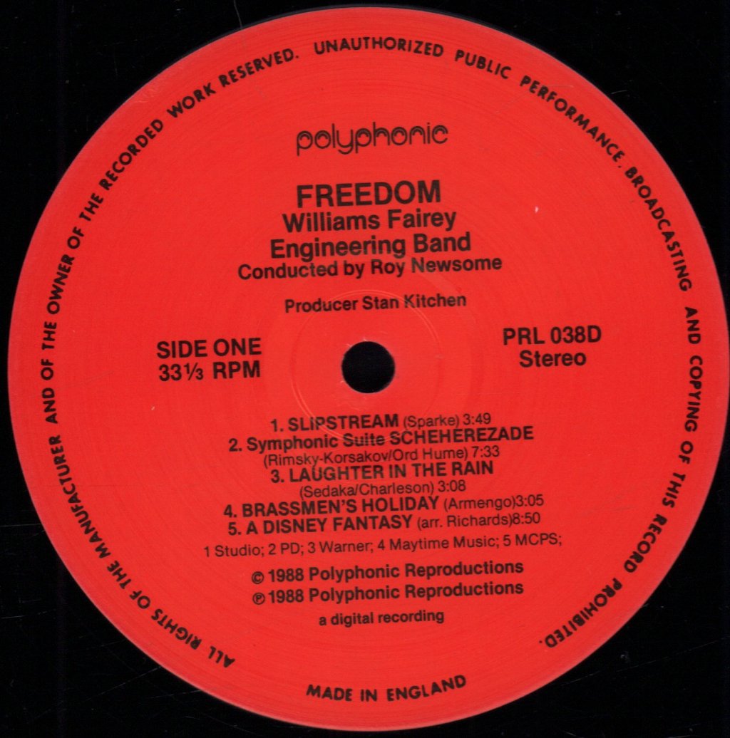 Williams Fairey Engineering Band - Freedom - Lp