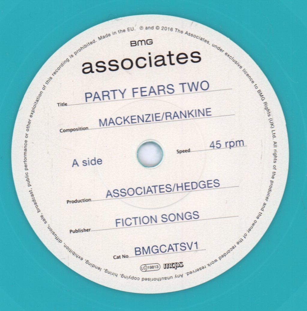 Associates - Party Fears Two - 7 Inch