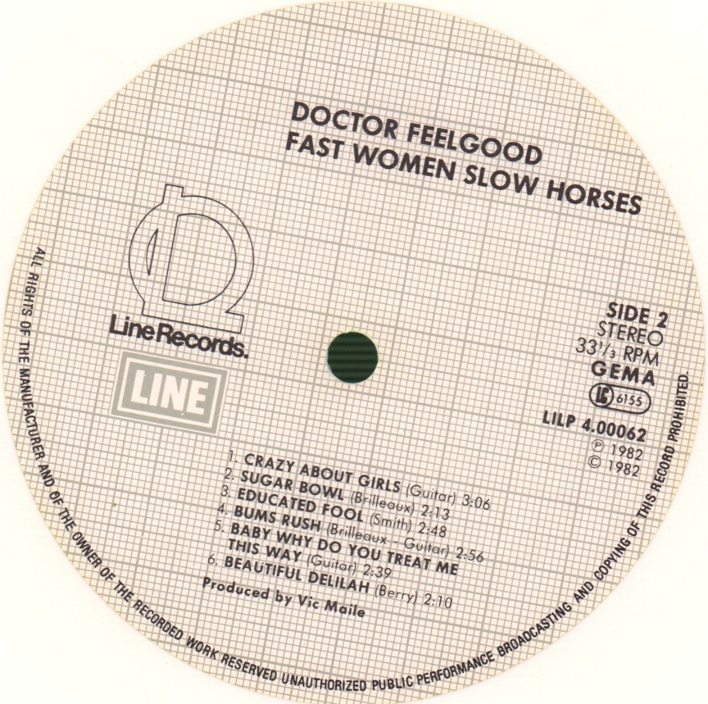 Dr. Feelgood - Fast Women & Slow Horses - Lp