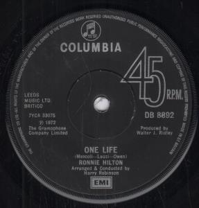 Ronnie Hilton - One Life - 7 Inch