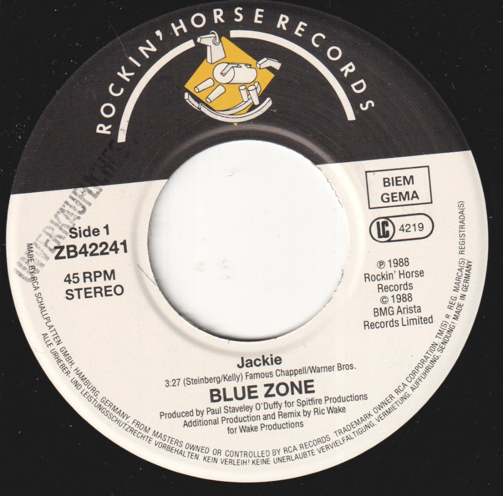 Blue Zone - Jackie - 7 Inch