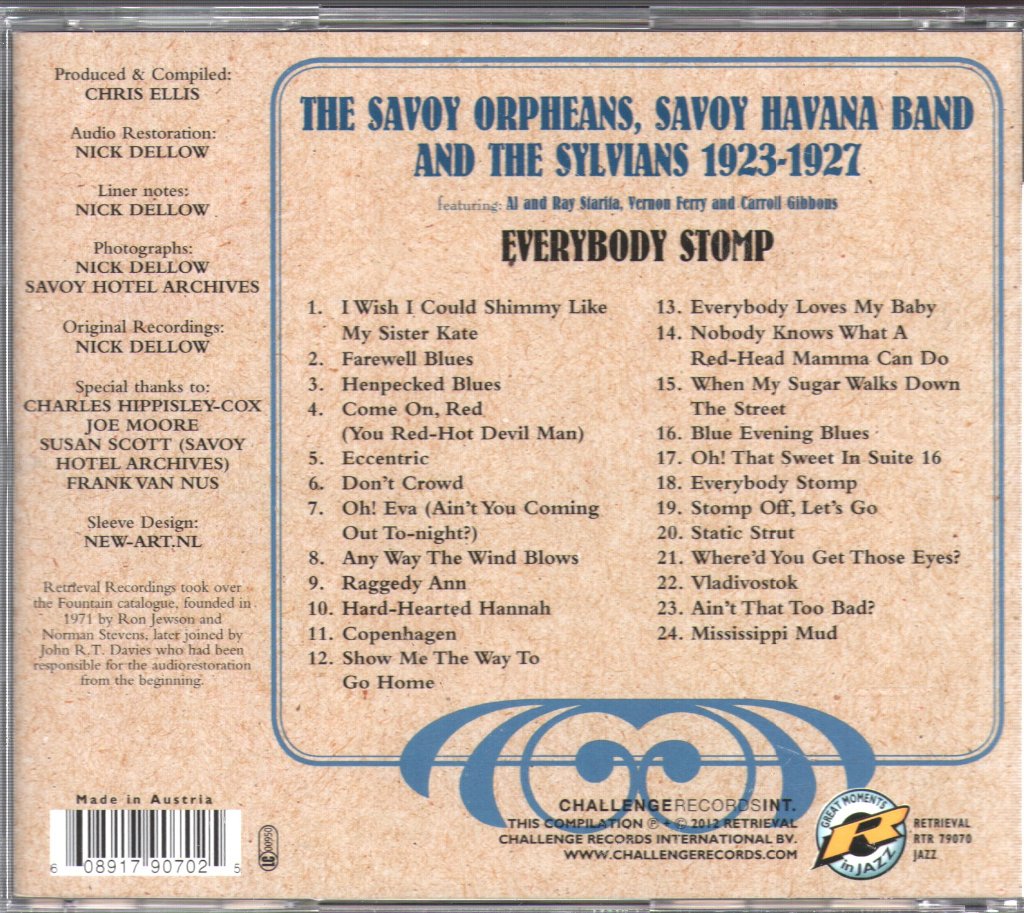 Savoy Orpheans, Savoy Havana Band & The Sylvians - Everybody Stomp 1923-1927 - Cd