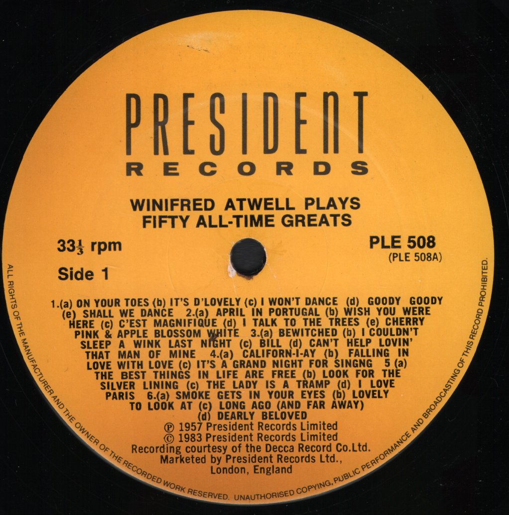Winifred Atwell - Winifred Atwell Plays Fifty All-Time Greats - Lp