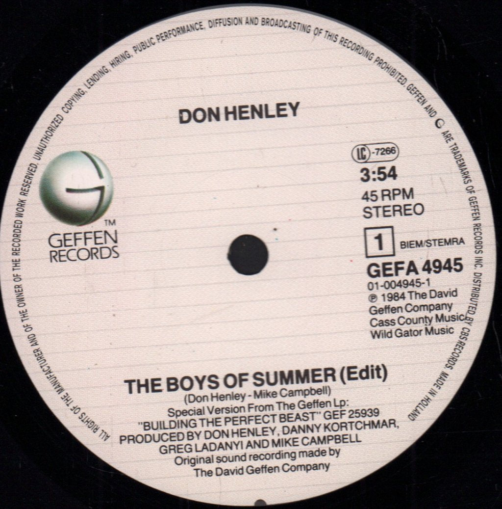 Don Henley - Boys Of Summer - 7 Inch