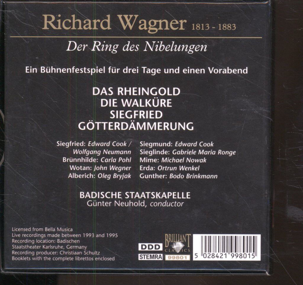 Badische Staatskapelle, Gunther Neuhold - Wagner - Der Ring Des Nibelungen - Cd Set