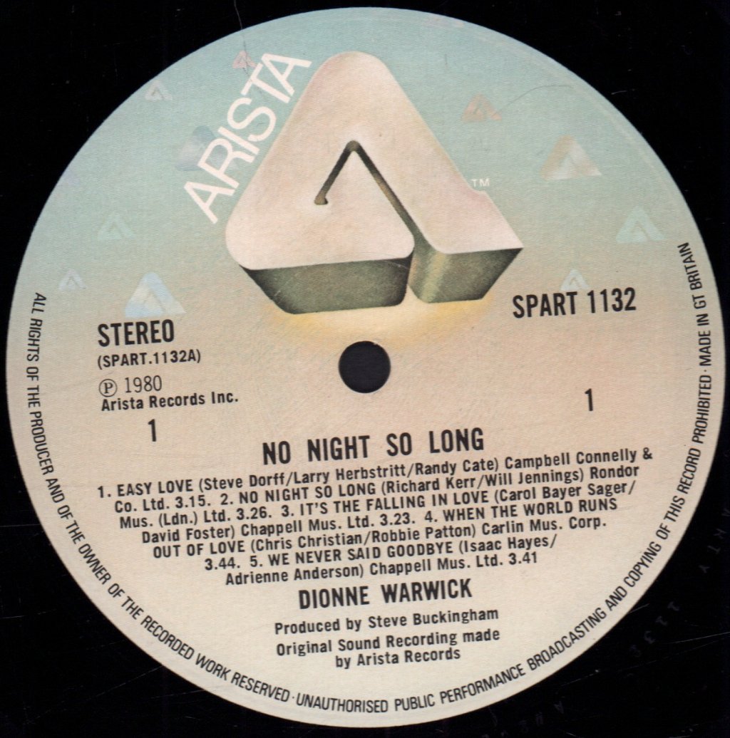 Dionne Warwick - No Night So Long - Lp