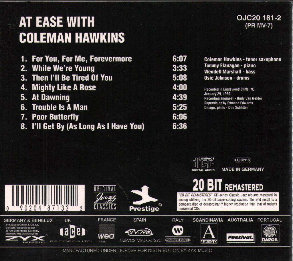 Coleman Hawkins - At Ease With Coleman Hawkins - Cd