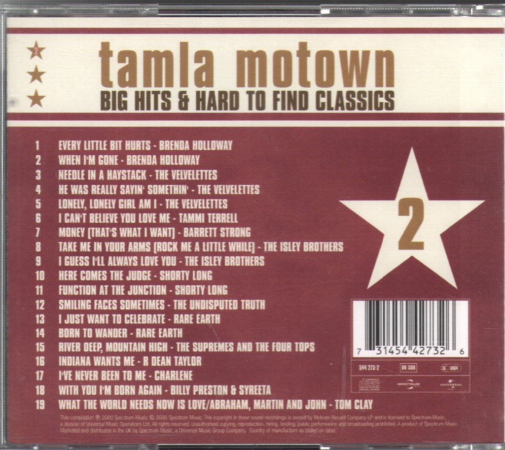 Various Artists - Tamla Motown: Big Hits & Hard To Find Classics, Vol. 2 - Cd