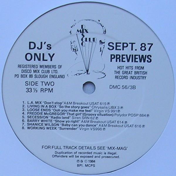 Various Artists - September 87 Previews - Lp