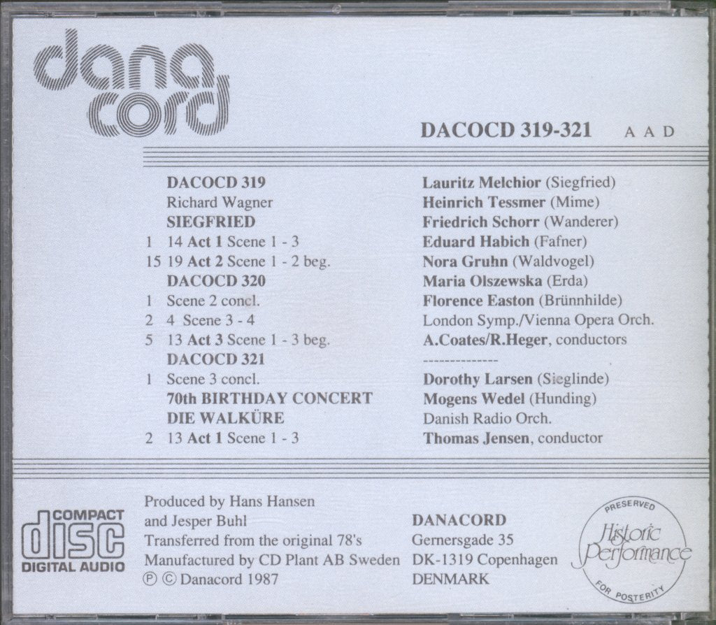 Lauritz Melchior - Wagner - Legendary Interpretations "Siegfried" 1935-1938 - Triple Cd