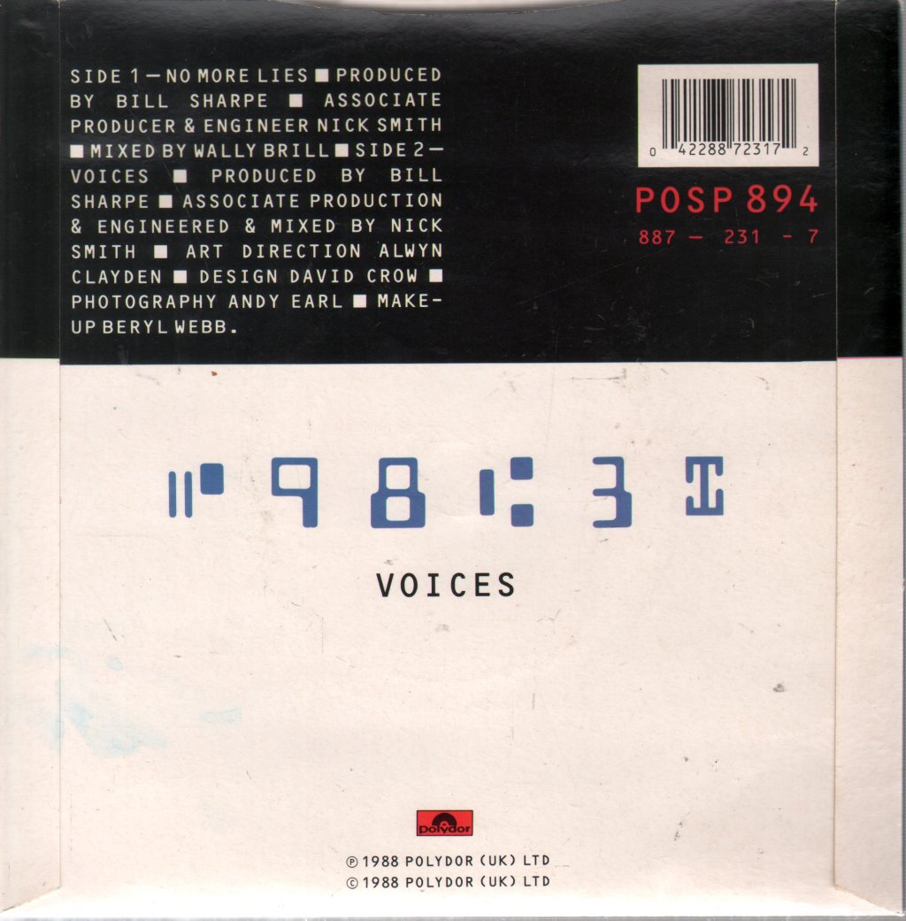 Sharpe And Numan - No More Lies - 7 Inch