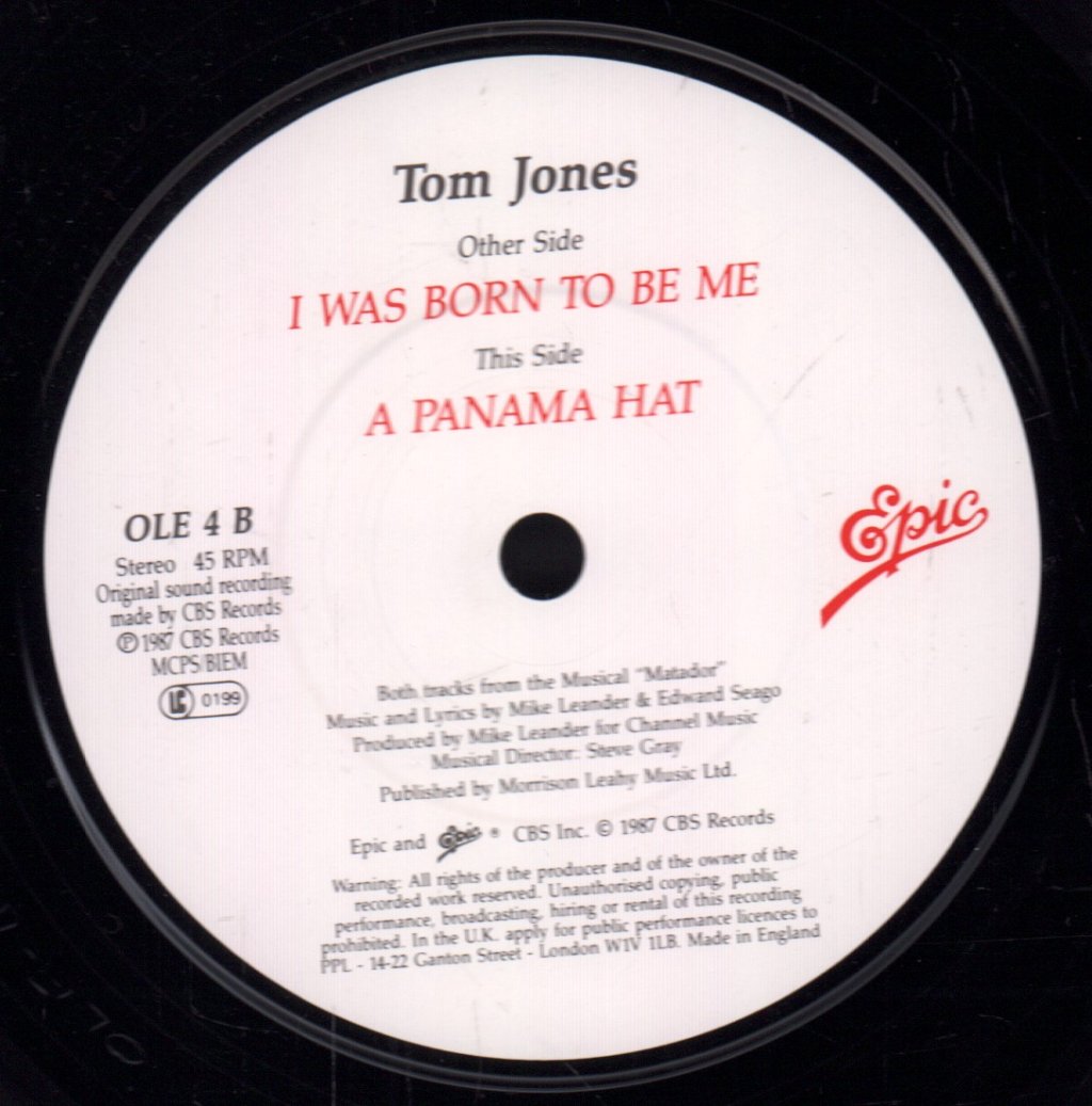 Tom Jones - I Was Born To Be Me - 7 Inch