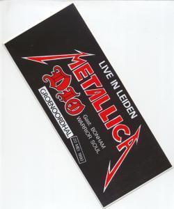 Metallica/Dio/Bonham/Warrior Soul - Groennoordhal Leiden 20/5/90 - Sticker