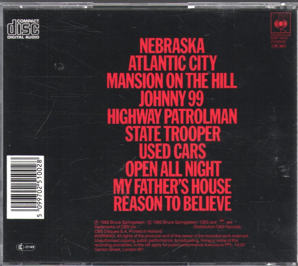 Bruce Springsteen - Nebraska - Cd