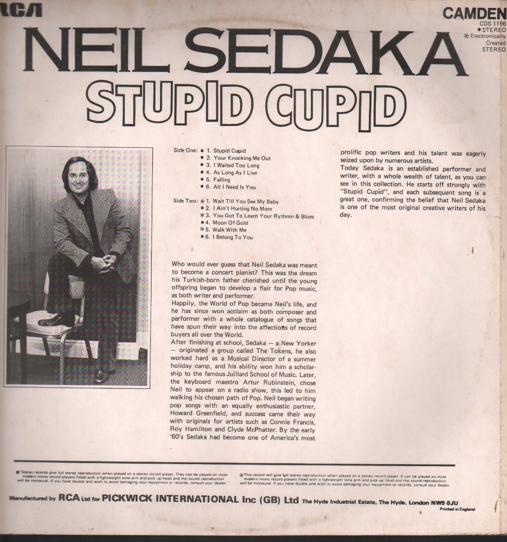 Neil Sedaka - Stupid Cupid - Lp
