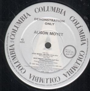 Alison Moyet - Back Where I Belong - 12 Inch