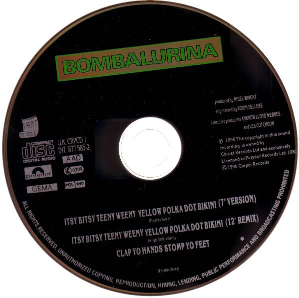 Bombalurina - Itsy Bitsy Teeny Weeny Yellow Polka Dot Bikini - Cd