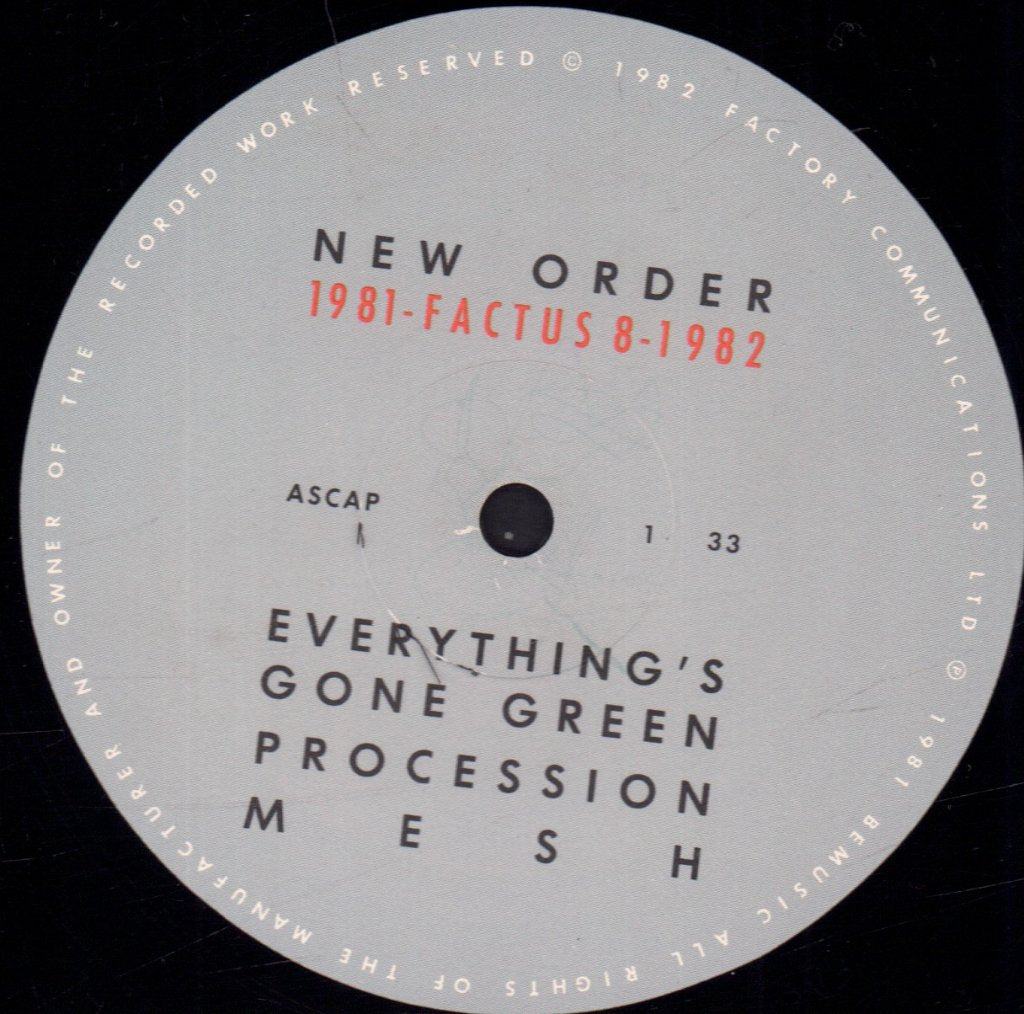 New Order - 1981-Factus 8-1982 - 12 Inch