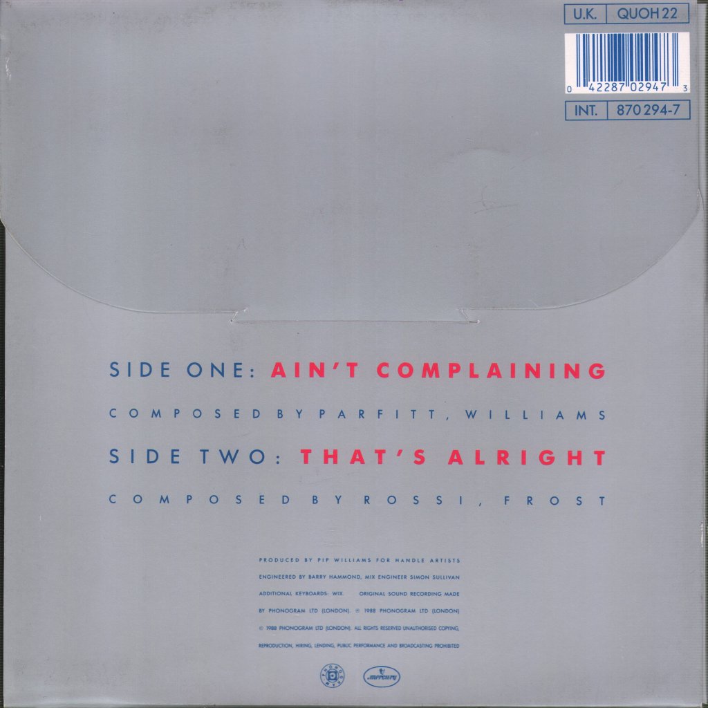 Status Quo - Ain't Complaining - 7 Inch
