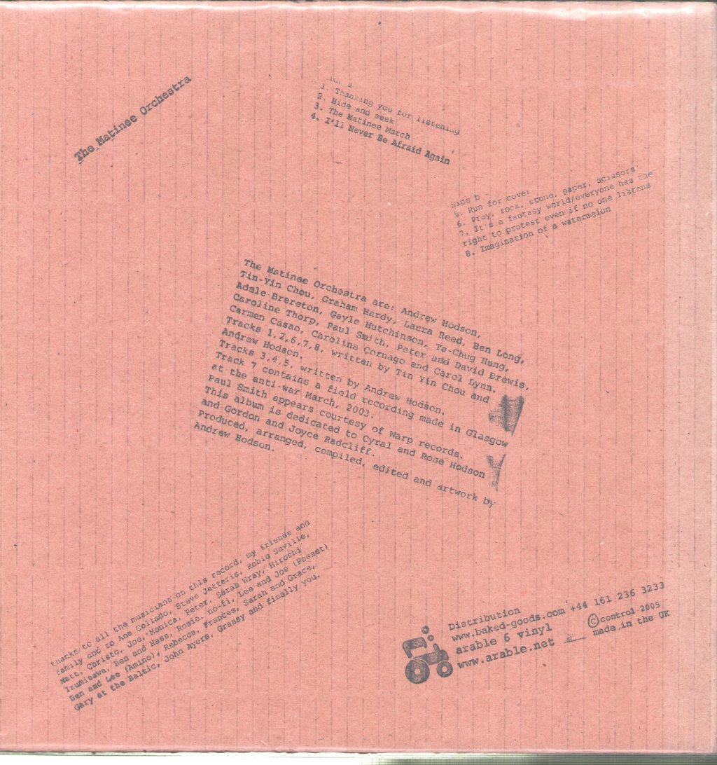 Matinee Orchestra - Matinee Orchestra - Lp