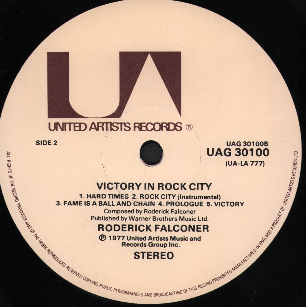 Roderick Falconer - Victory In Rock City - Lp