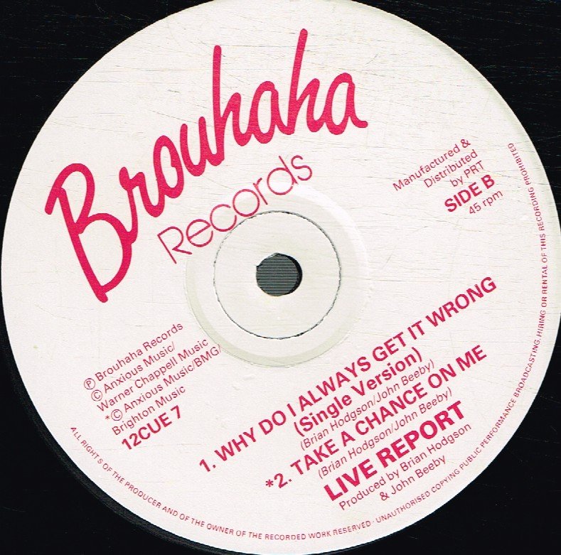 Live Report - Why Do I Always Get It Wrong - 12 Inch