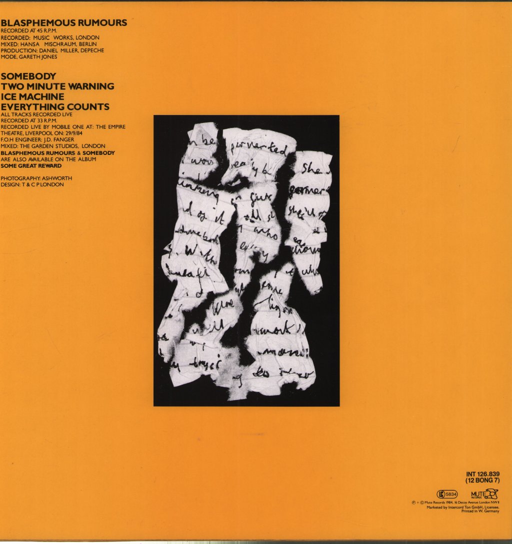 Depeche Mode - Blasphemous Rumours - 12 Inch