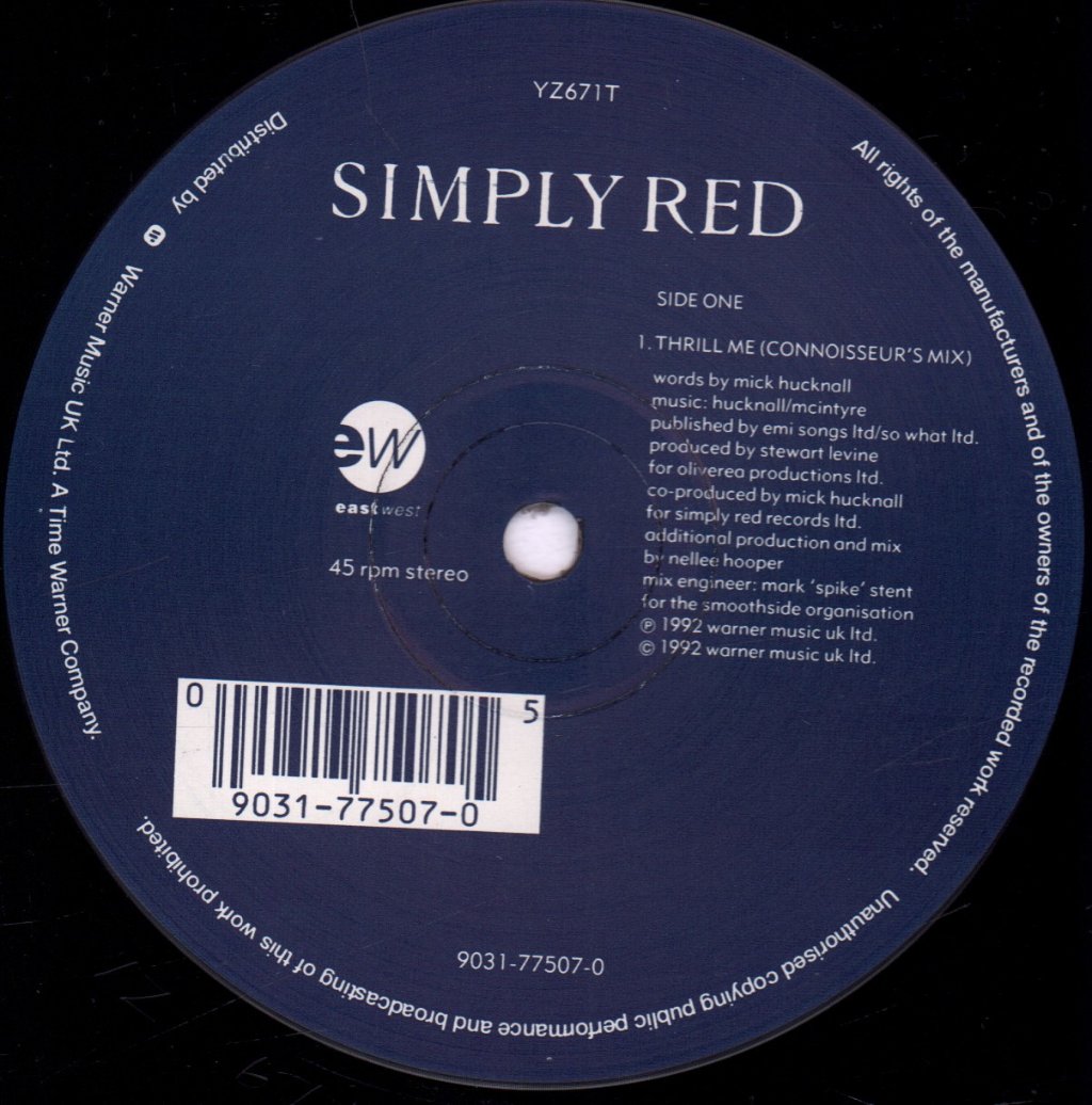 Simply Red - Thrill Me - 12 Inch