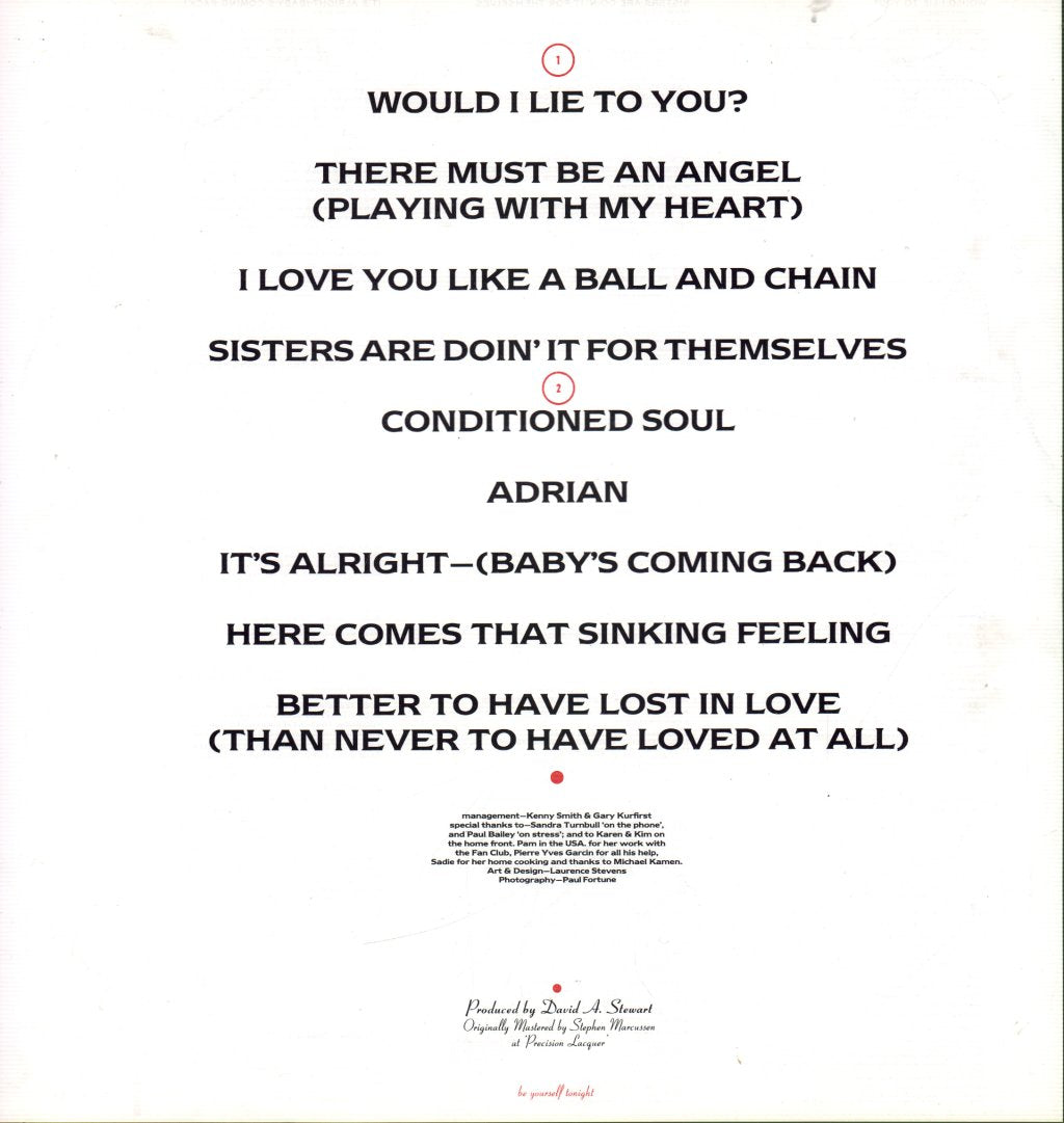 Eurythmics - Be Yourself Tonight - Lp
