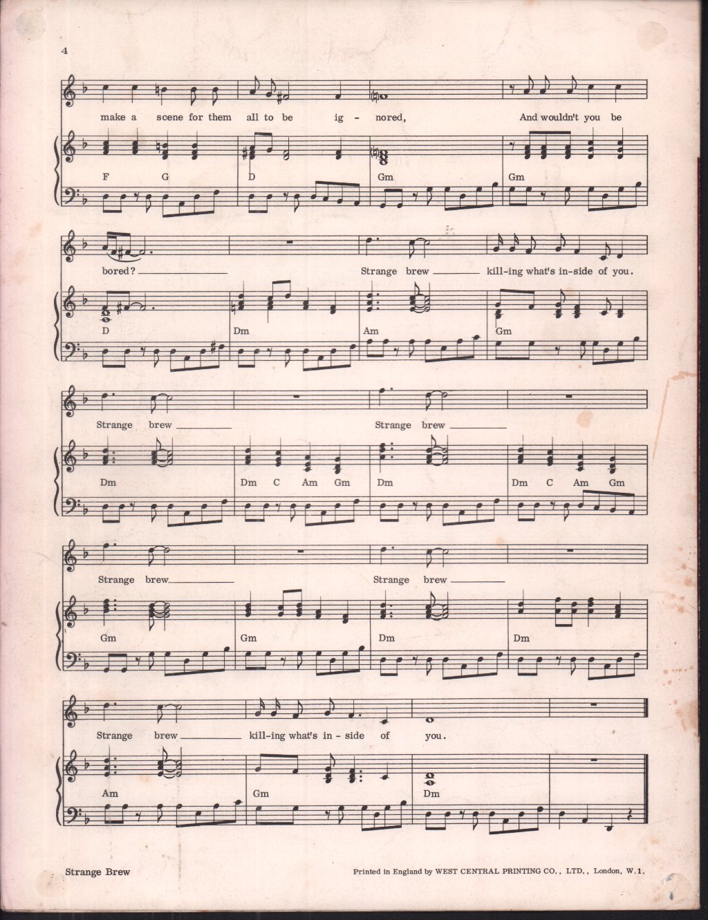 Cream - Strange Brew - Sheet Music